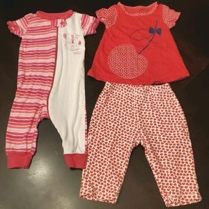 Bundle Of Girls Footless Pajama & Play Wear